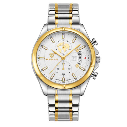 Parragai Beetle M: PG1012C White / Two-Tone (Silver & Gold)